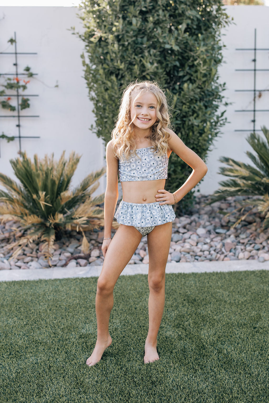 Mebie Baby Daisy Ruffle Bikini Set