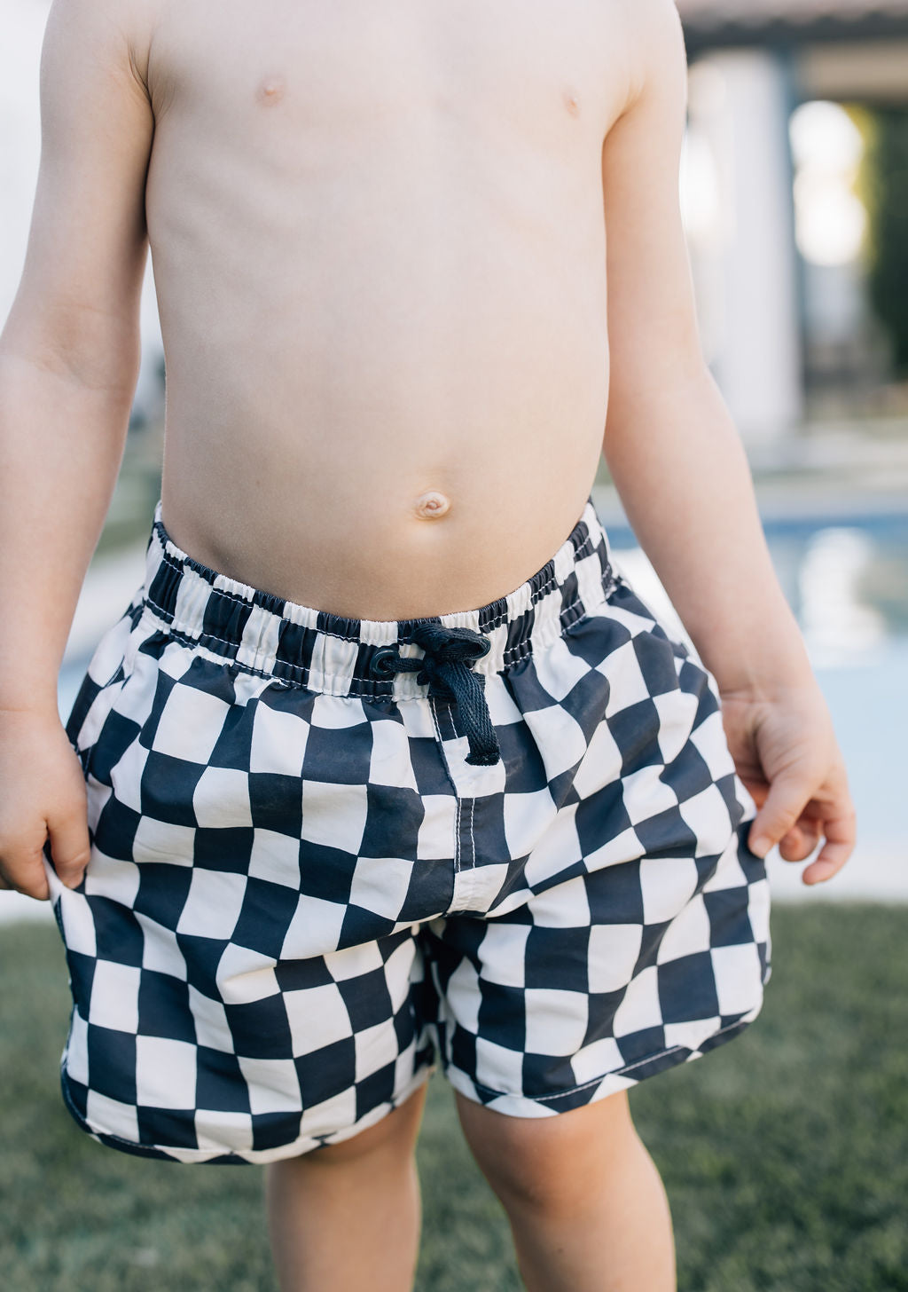 Mebie Baby Wavy Checkered Swim Shorts