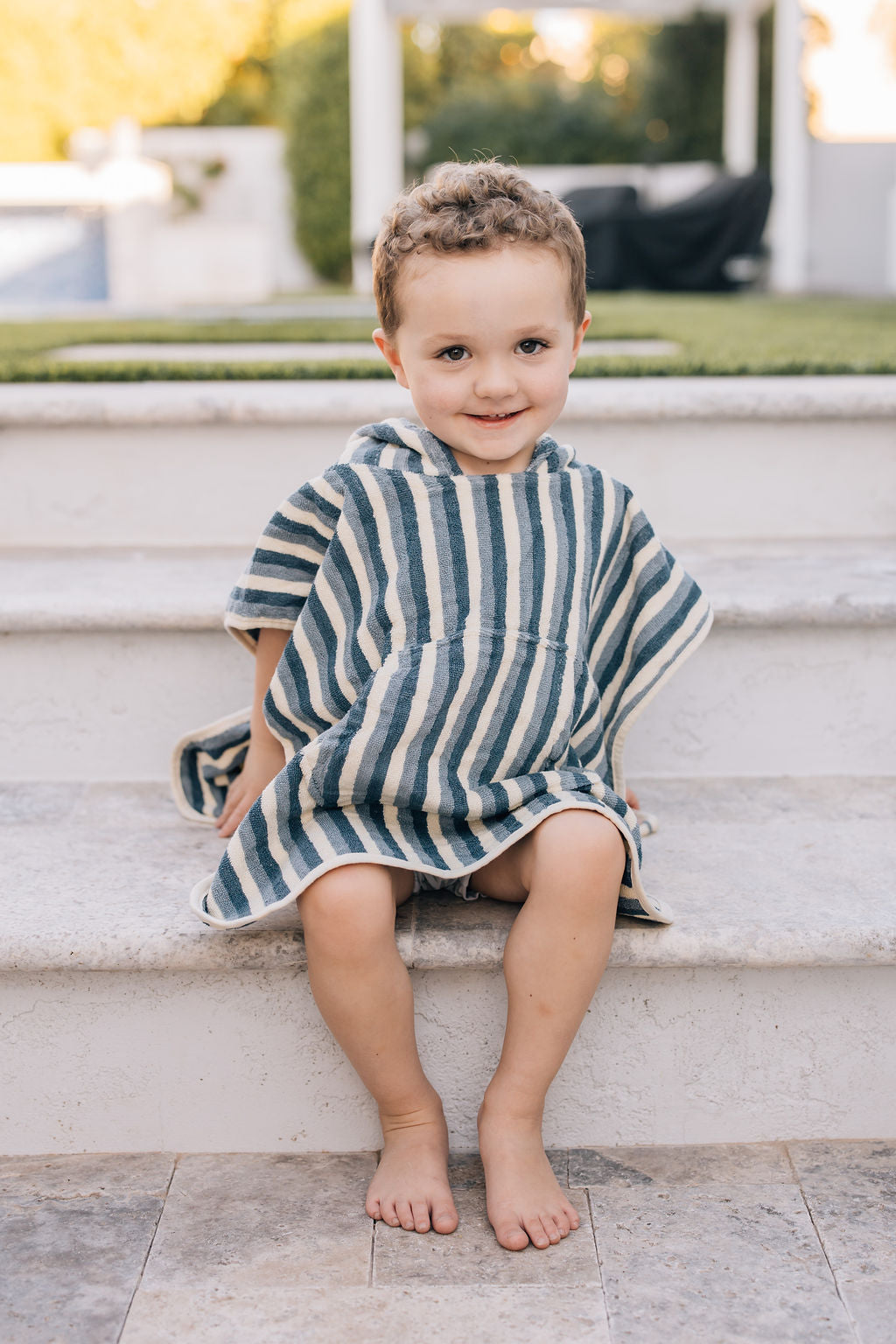 Mebie Baby Blue Stripe Beach Poncho