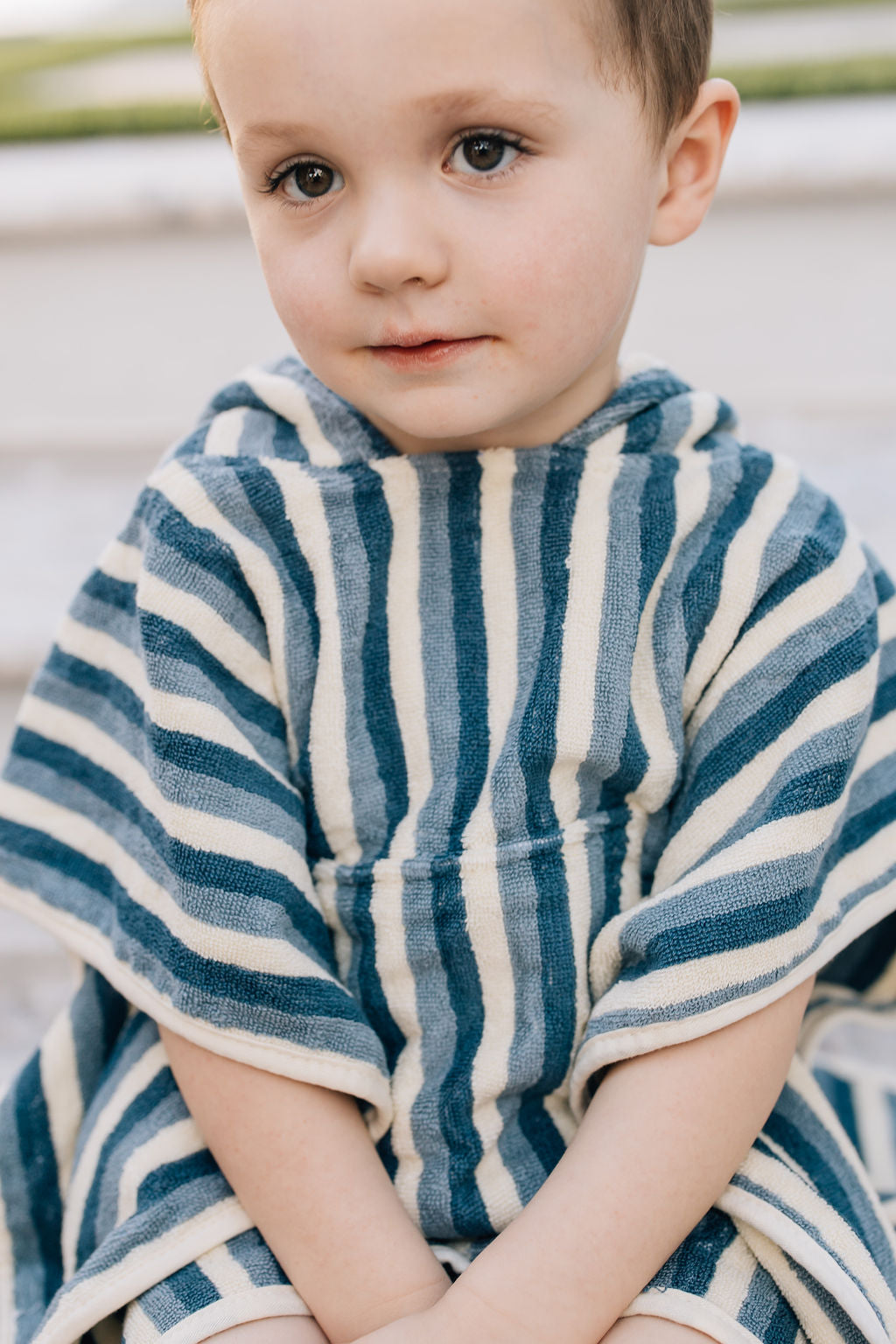 Mebie Baby Blue Stripe Beach Poncho