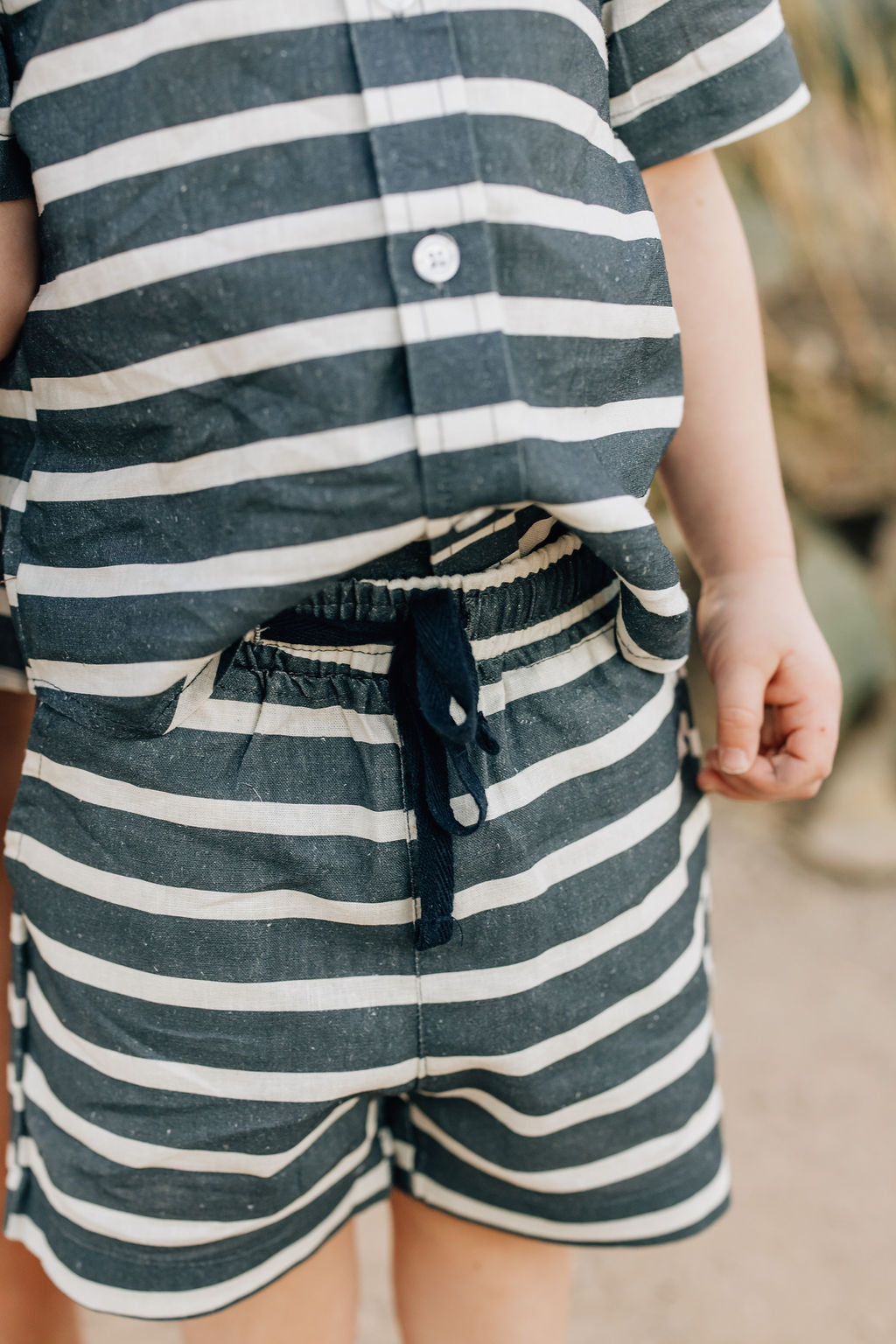 Mebie Baby Stripe Linen Cotton Shorts