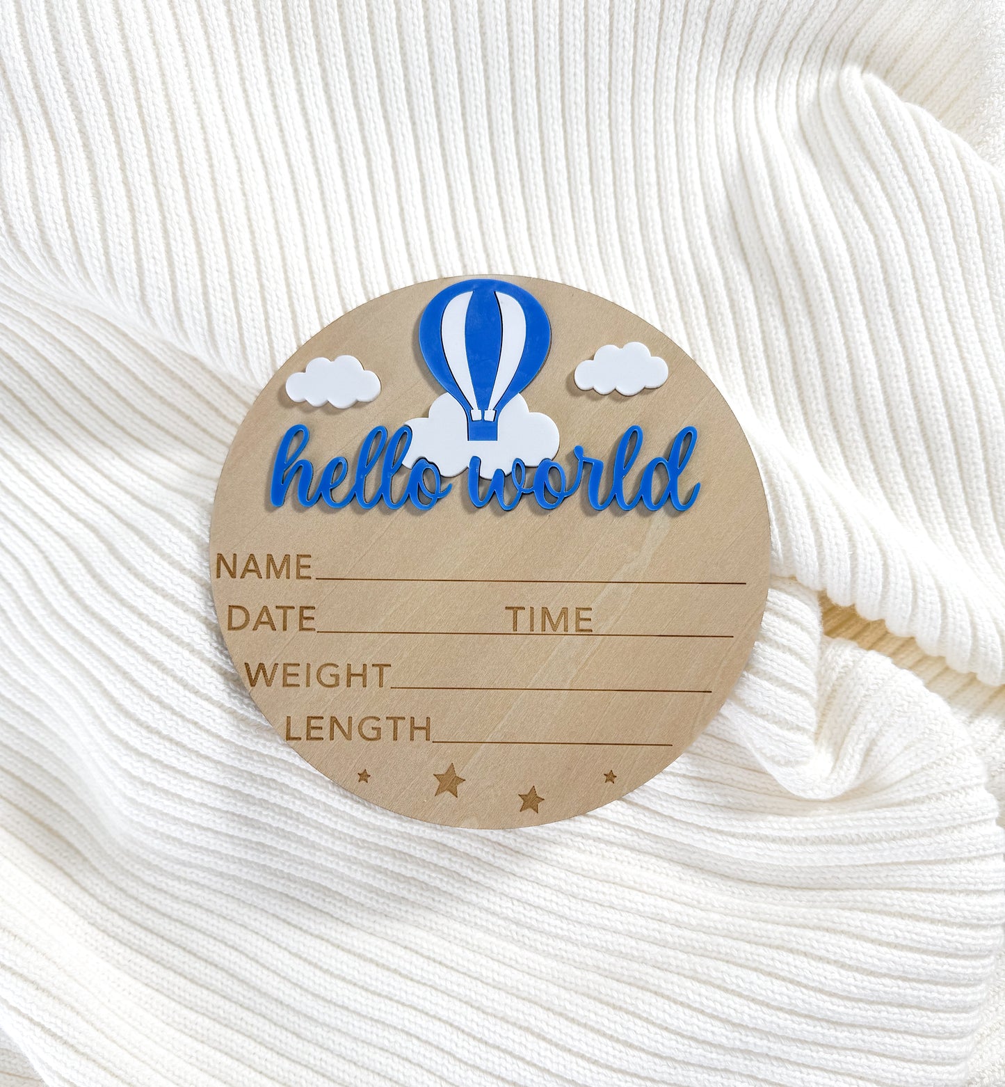 Hello World Newborn Wood Sign (6 Inches)
