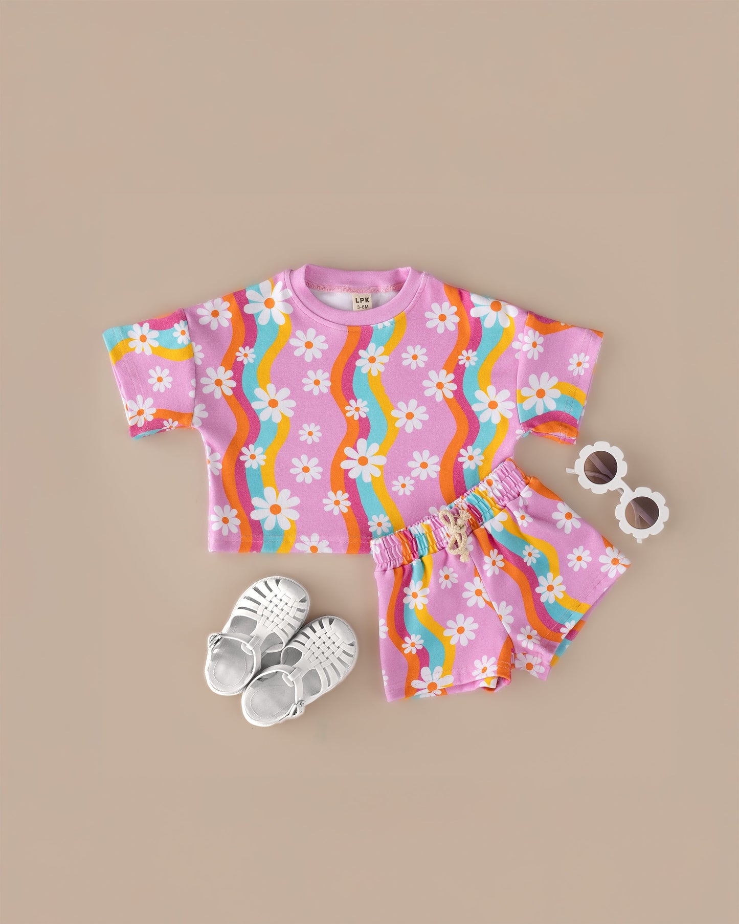 LPK Shorts Set - Groovy Daisy