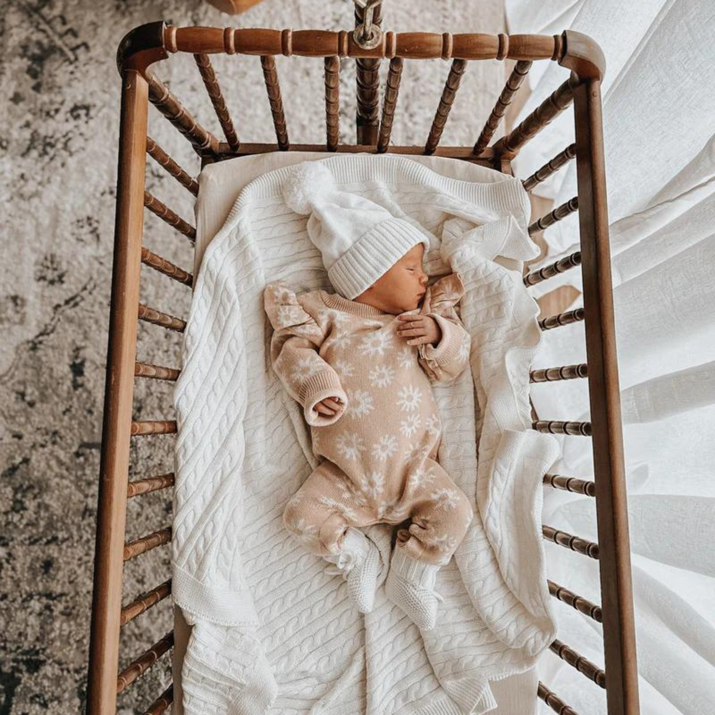 Luna + Luca Organic Booties - White - Atara & Co