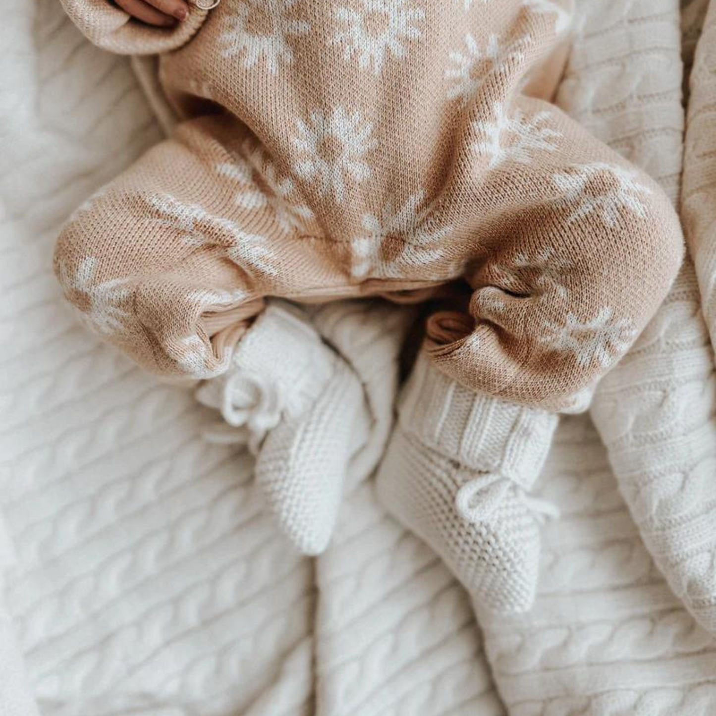 Luna + Luca Organic Booties - White - Atara & Co