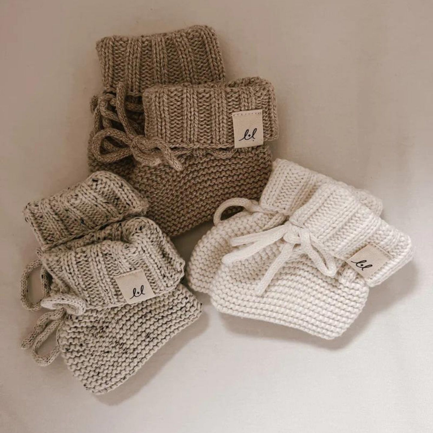 Luna + Luca Organic Booties - White - Atara & Co
