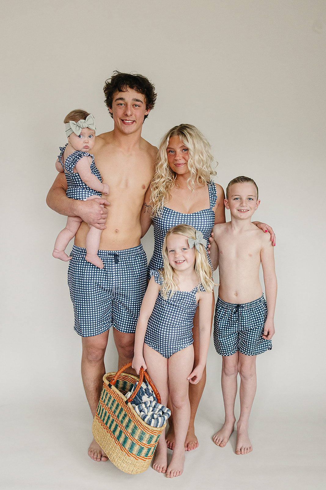 Mebie Baby Navy Gingham One-Piece