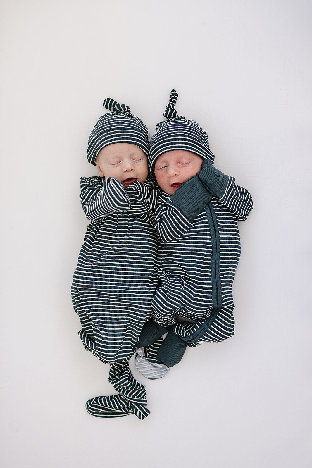 Mebie Baby Navy Stripes Bamboo Knot Gown