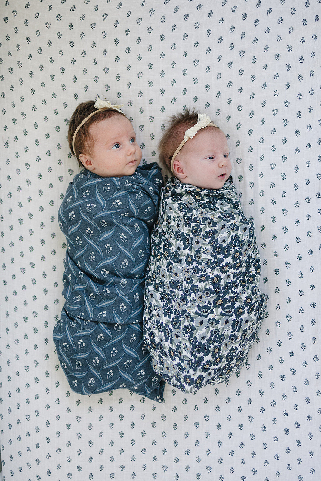 Mebie Baby Muslin Swaddle Blanket - Navy Berry
