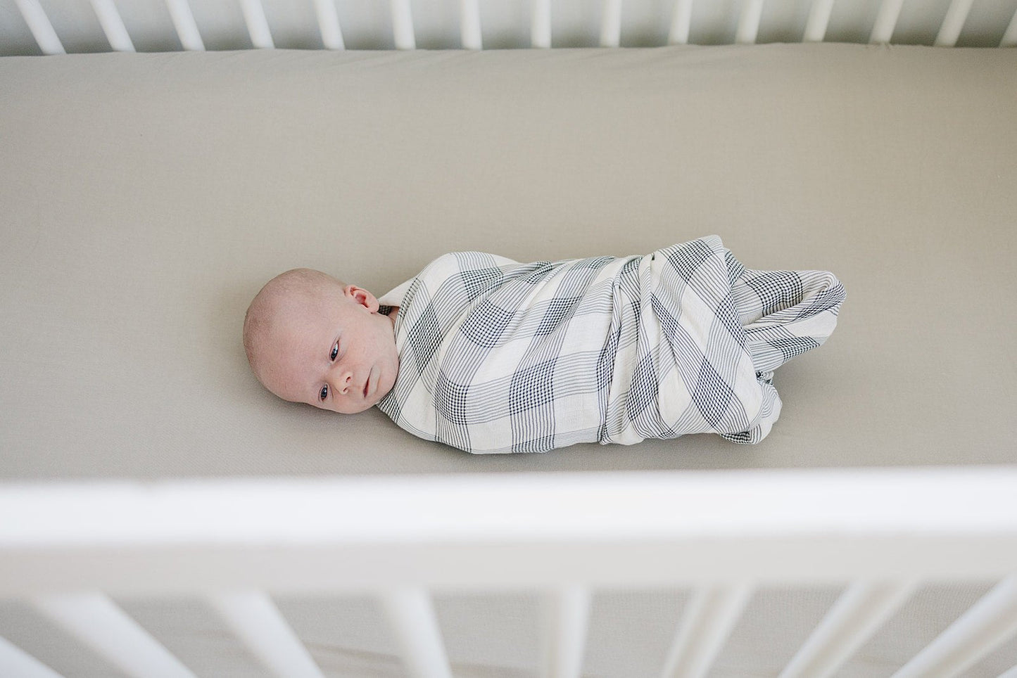 Mebie Baby Muslin Swaddle Blanket - Coastal Plaid