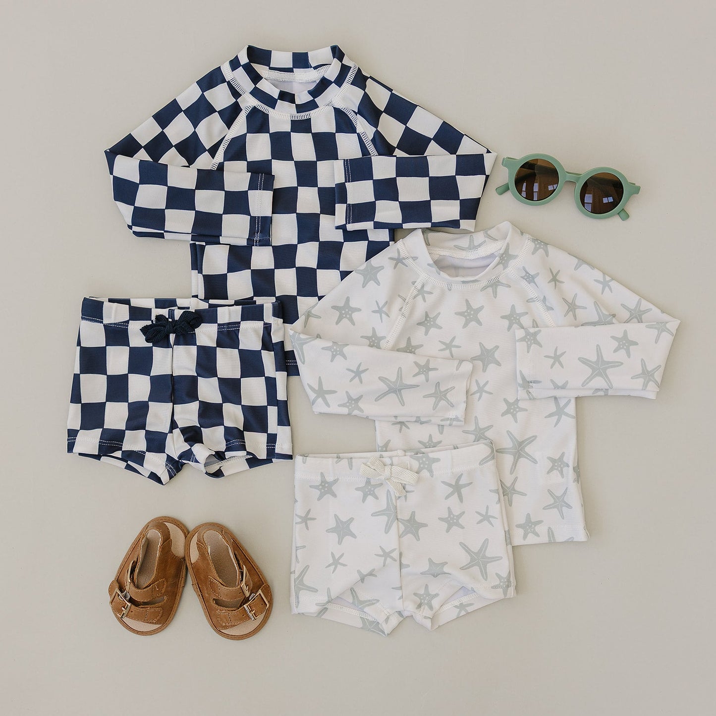 Mebie Baby Wavy Checkered Swim Set