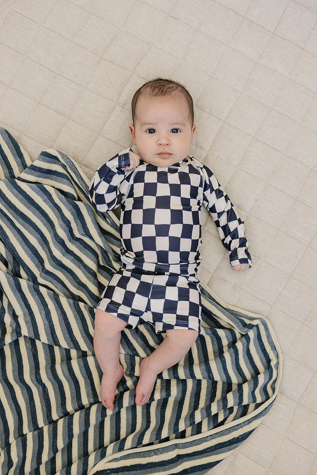 Mebie Baby Wavy Checkered Swim Set