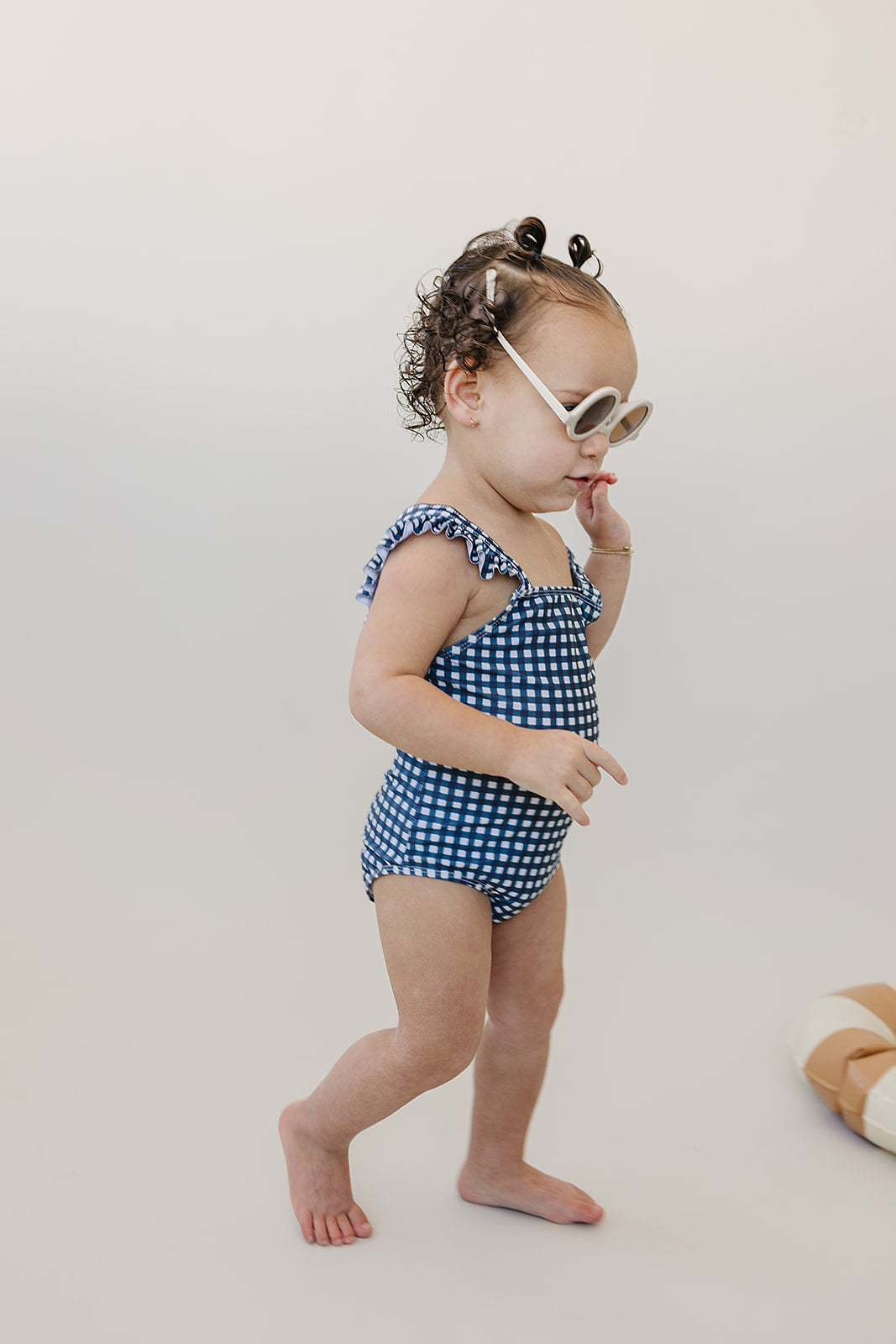 Mebie Baby Navy Gingham One-Piece