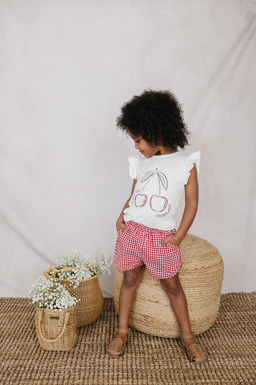 Mebie Baby Red Gingham Shorts