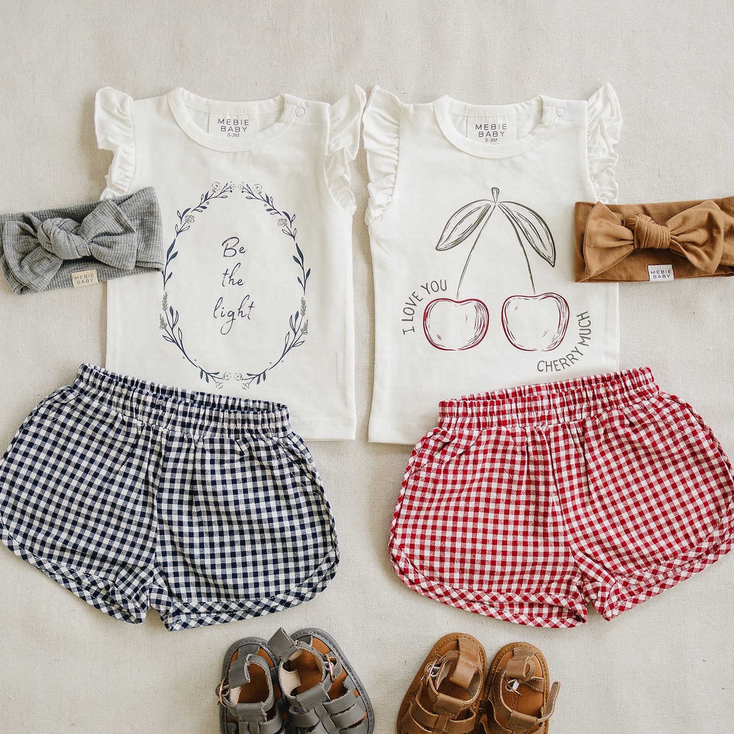 Mebie Baby Red Gingham Shorts