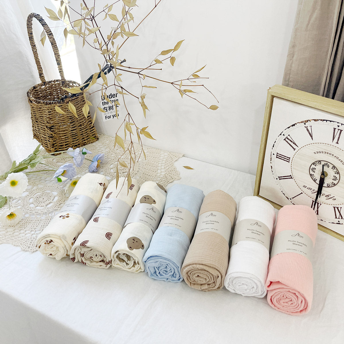 Muslin Swaddle Blanket - White