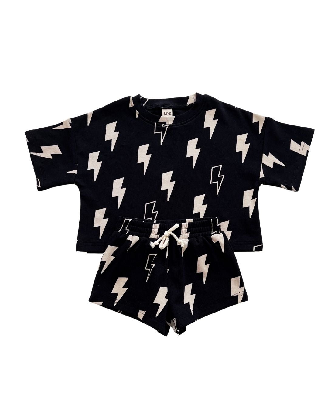LPK Shorts Set - Black Bolts