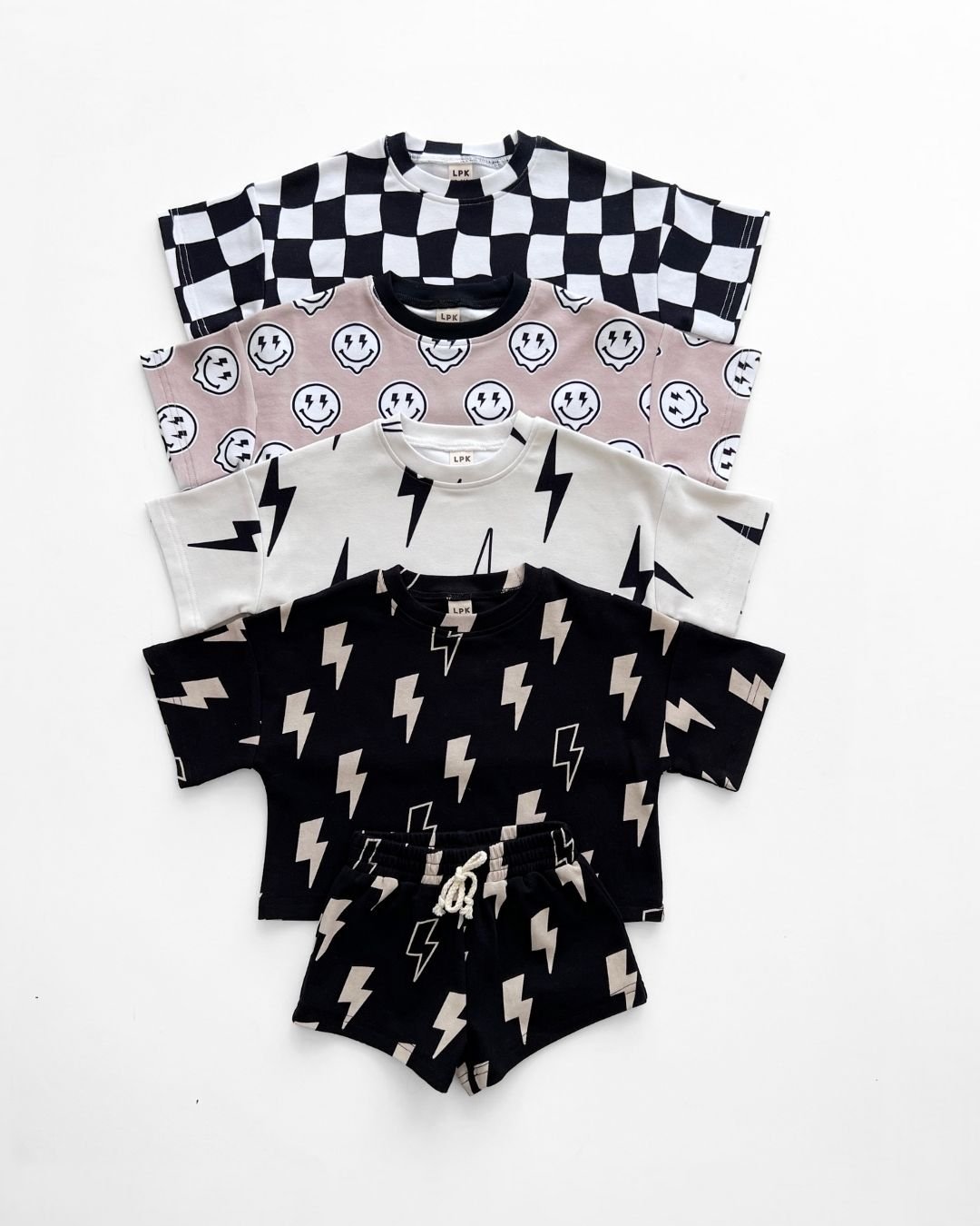 LPK Shorts Set - Black Bolts