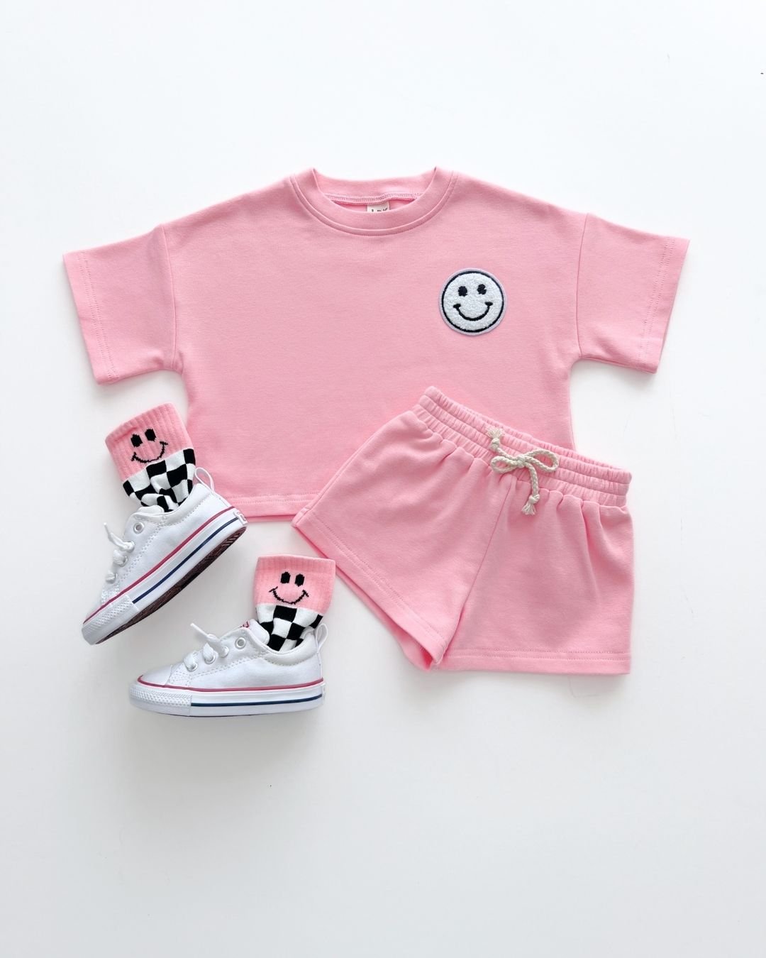 LPK Smiley Shorts Set - Pink Peach