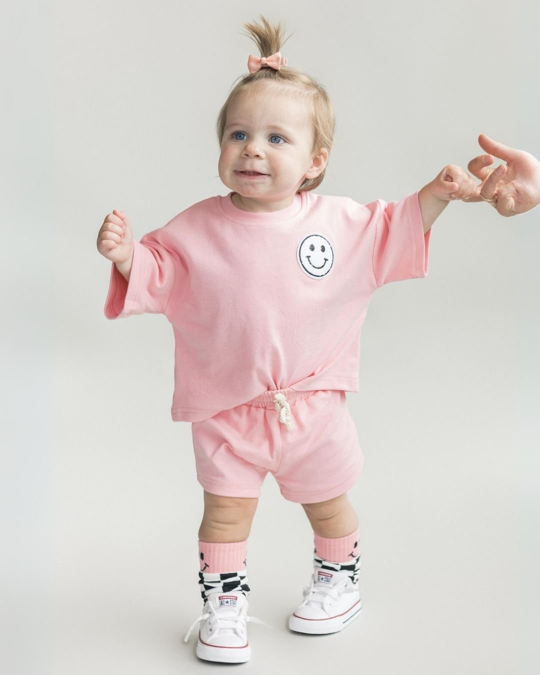 LPK Smiley Shorts Set - Pink Peach