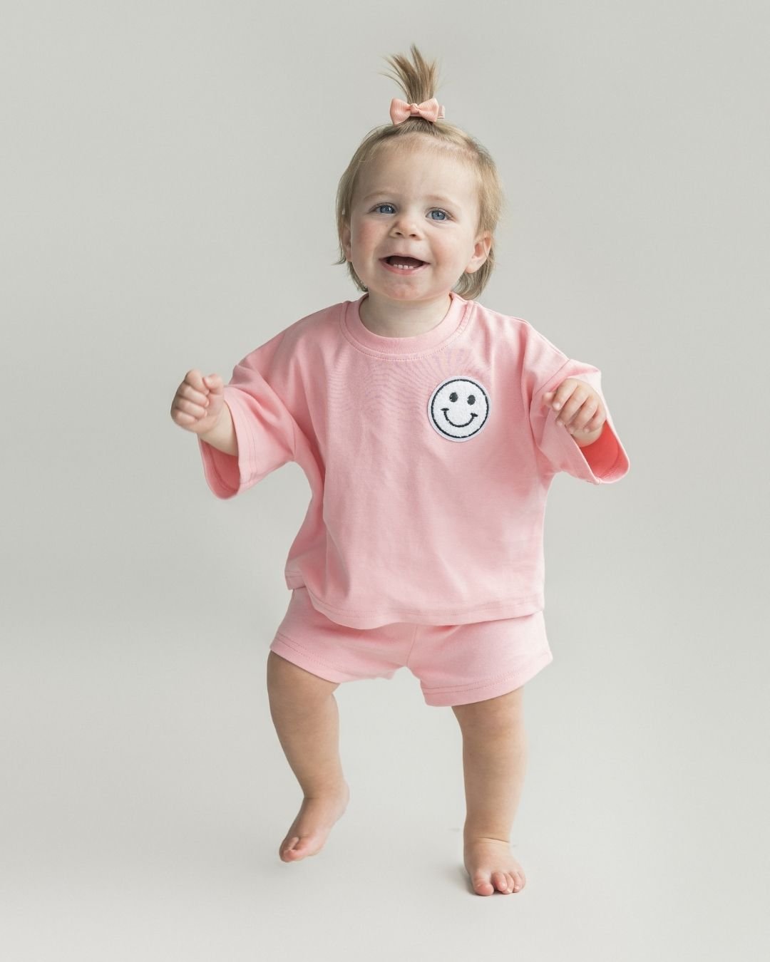 LPK Smiley Shorts Set - Pink Peach