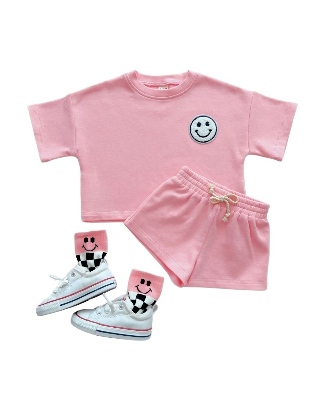 LPK Smiley Shorts Set - Pink Peach