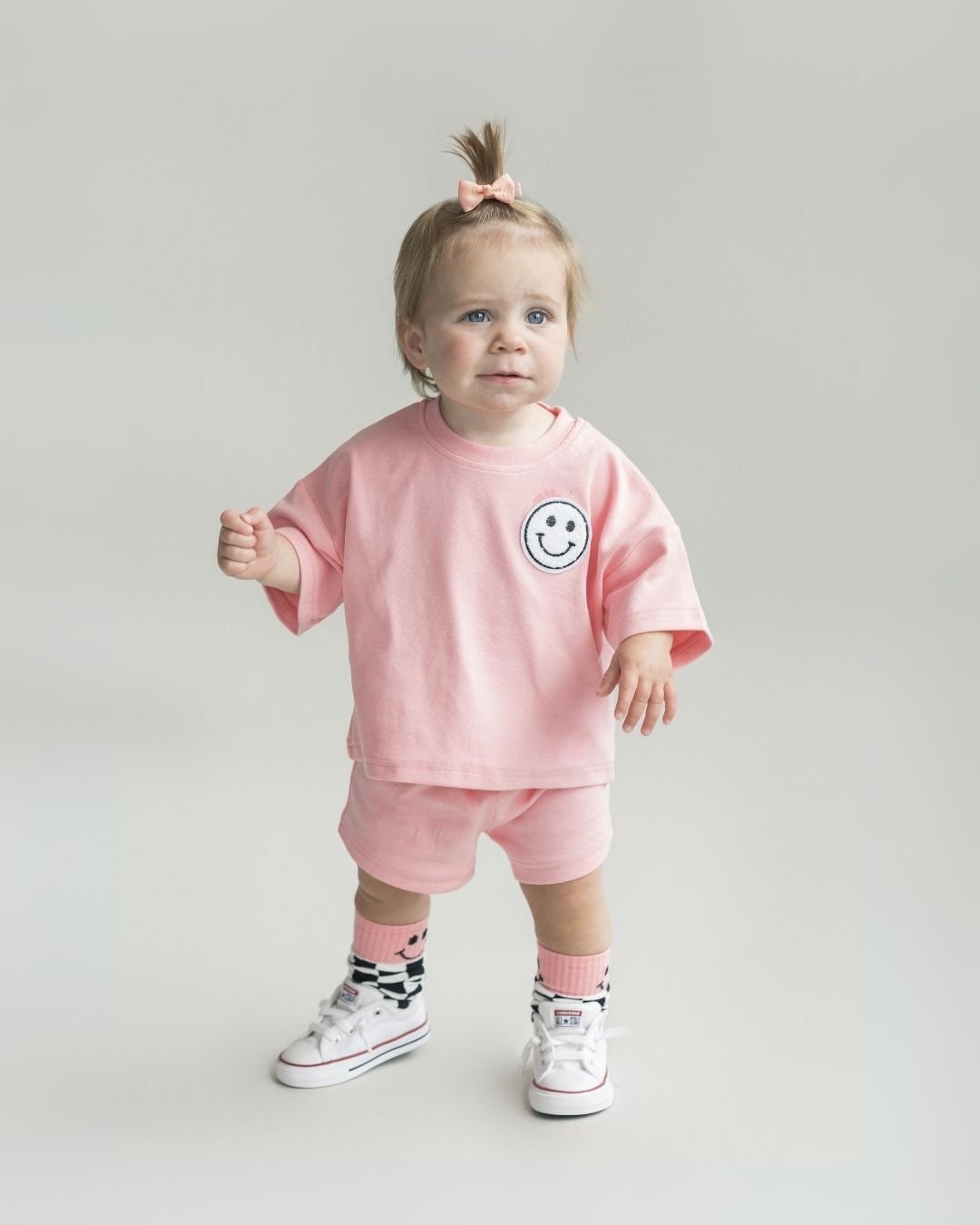 LPK Smiley Shorts Set - Pink Peach