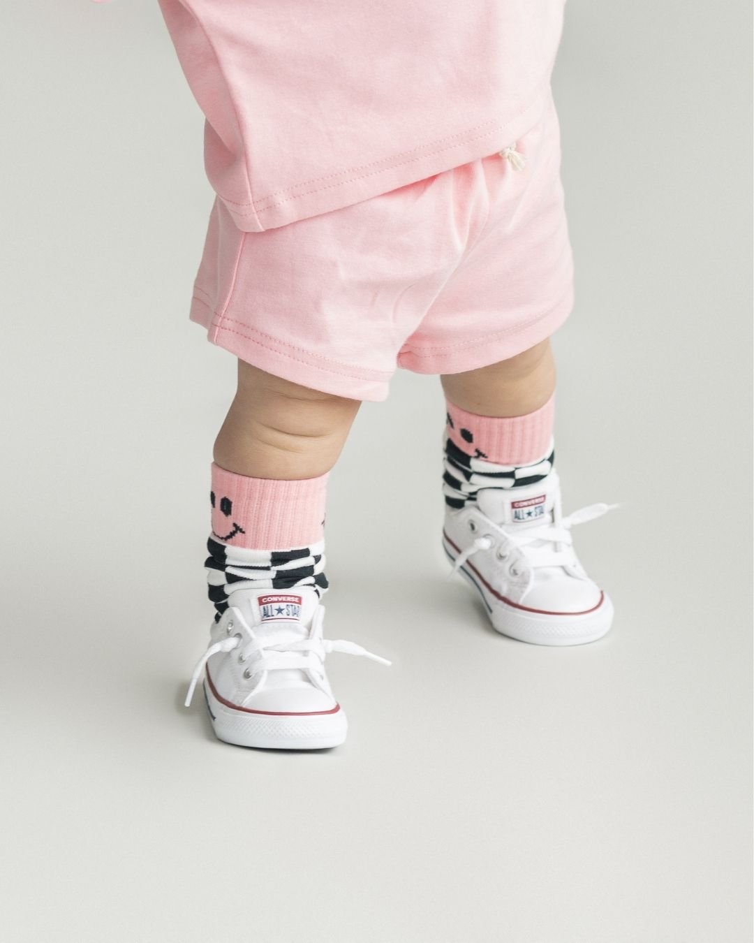 LPK Smiley Shorts Set - Pink Peach