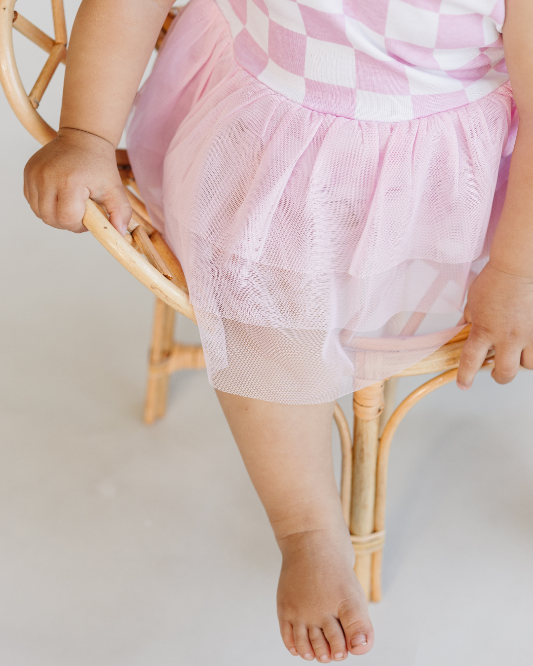 LPK Tutu Romper - Checkered Pink - Atara & Co