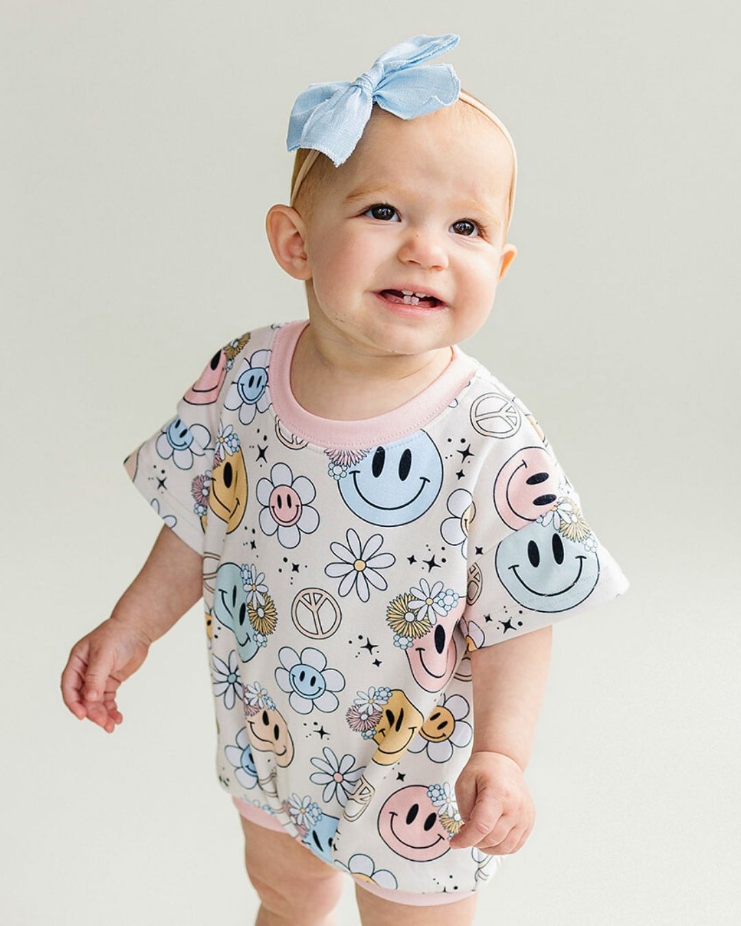 LPK Short Sleeve Bubble Romper - Groovy Girl - Atara & Co