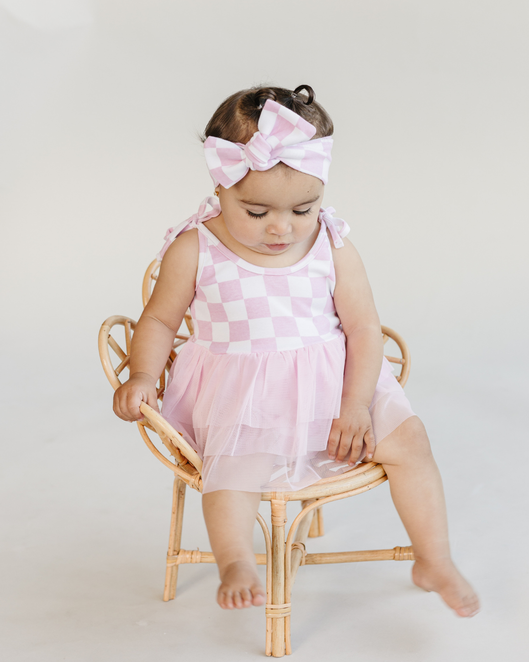 LPK Tutu Romper - Checkered Pink - Atara & Co