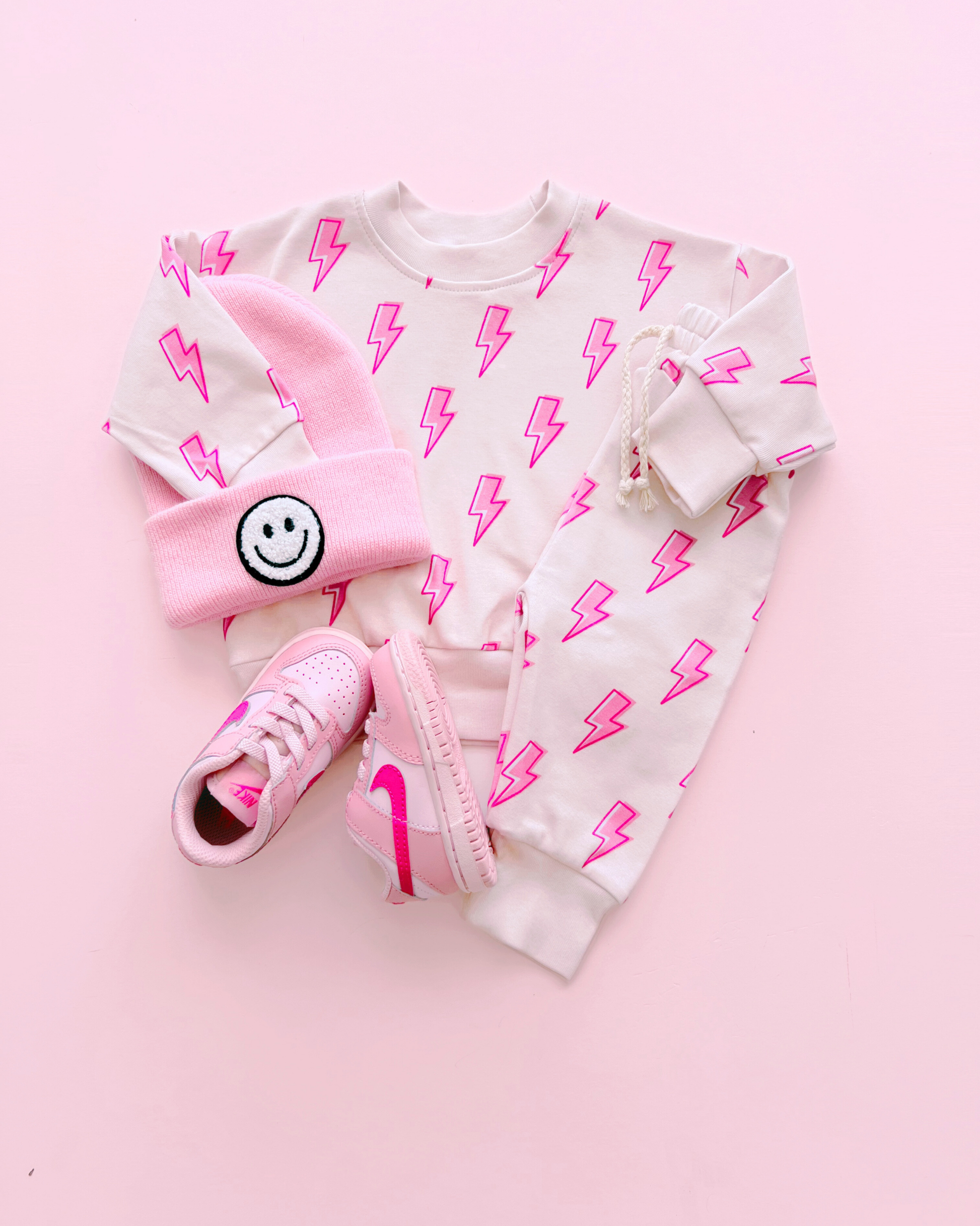 LPK Jogger Set - Pink Bolts - Atara & Co