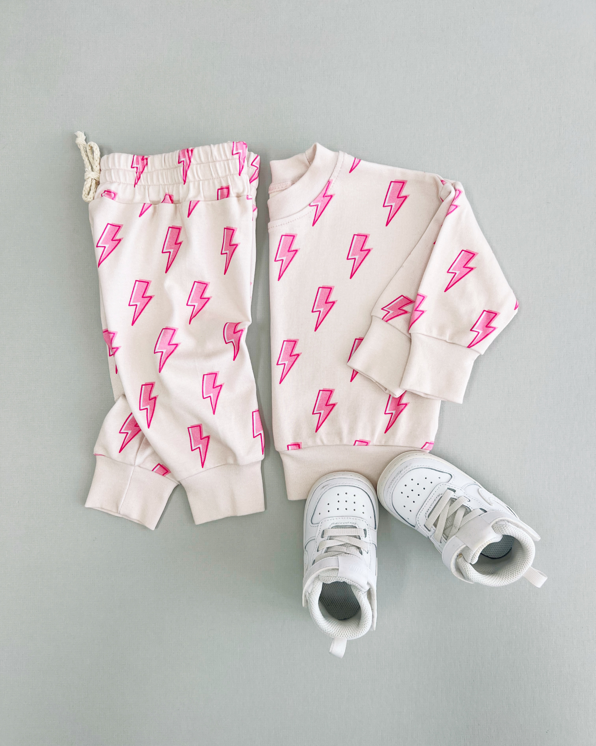 LPK Jogger Set - Pink Bolts - Atara & Co