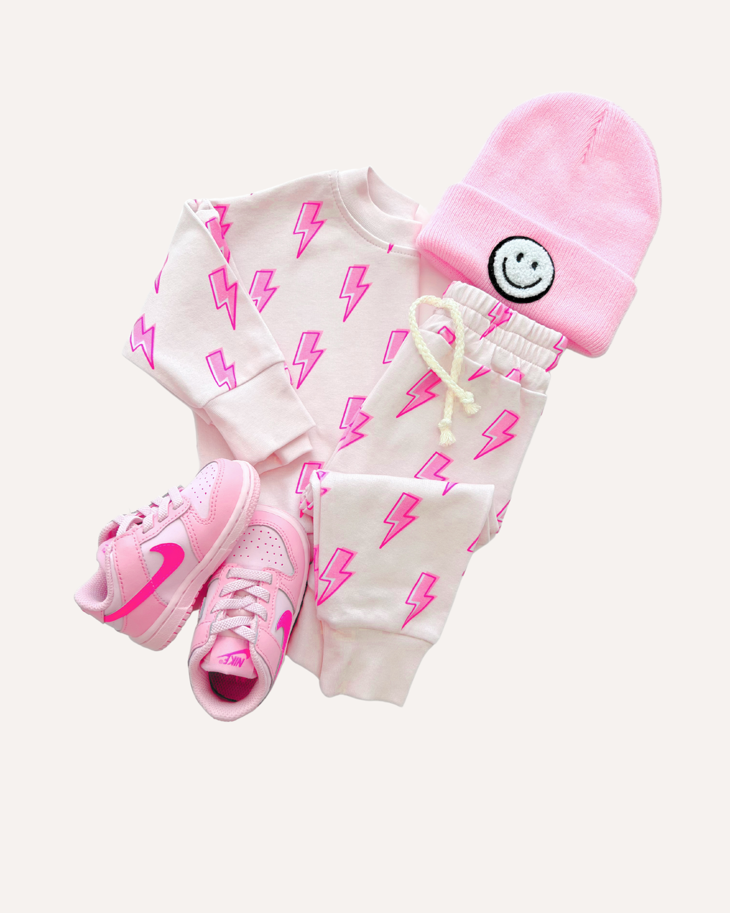 LPK Jogger Set - Pink Bolts - Atara & Co