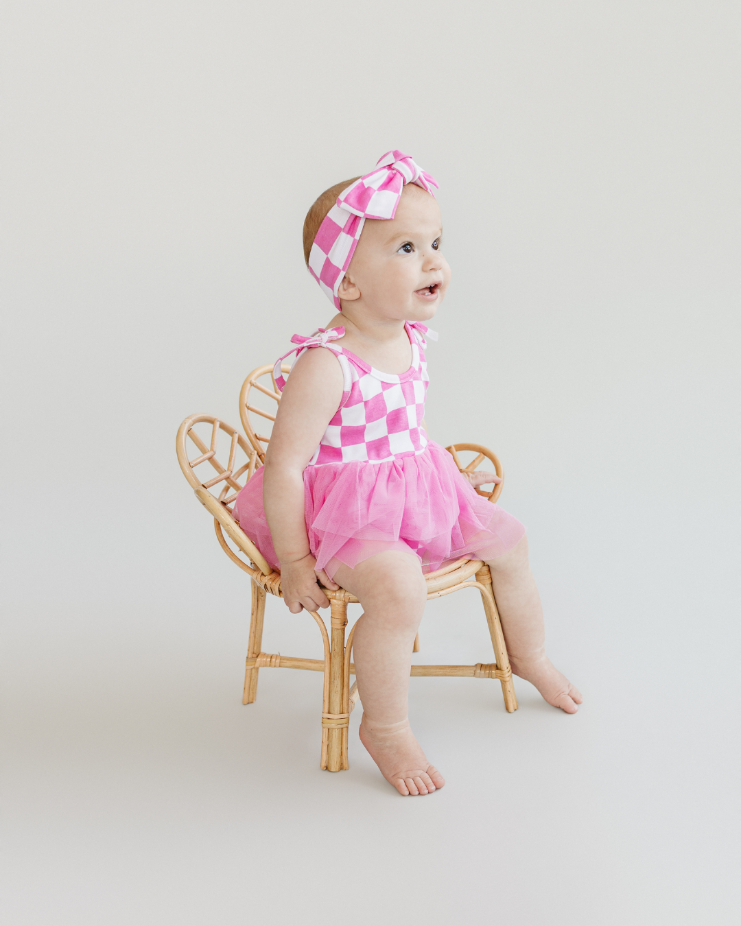 LPK Tutu Romper - Checkered Bubble Gum - Atara & Co