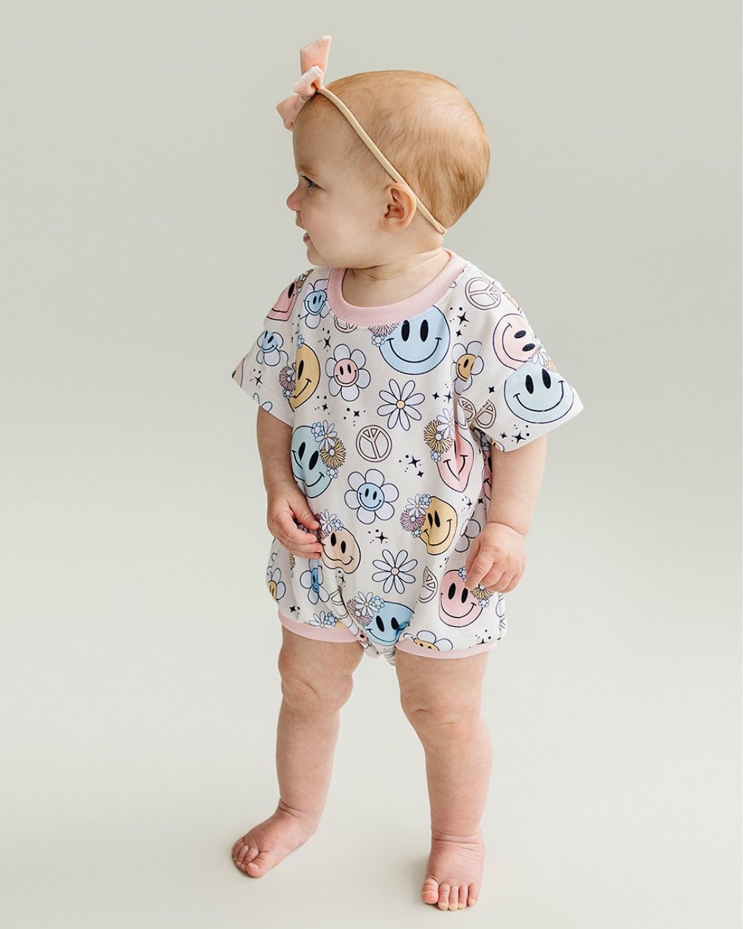 LPK Short Sleeve Bubble Romper - Groovy Girl - Atara & Co