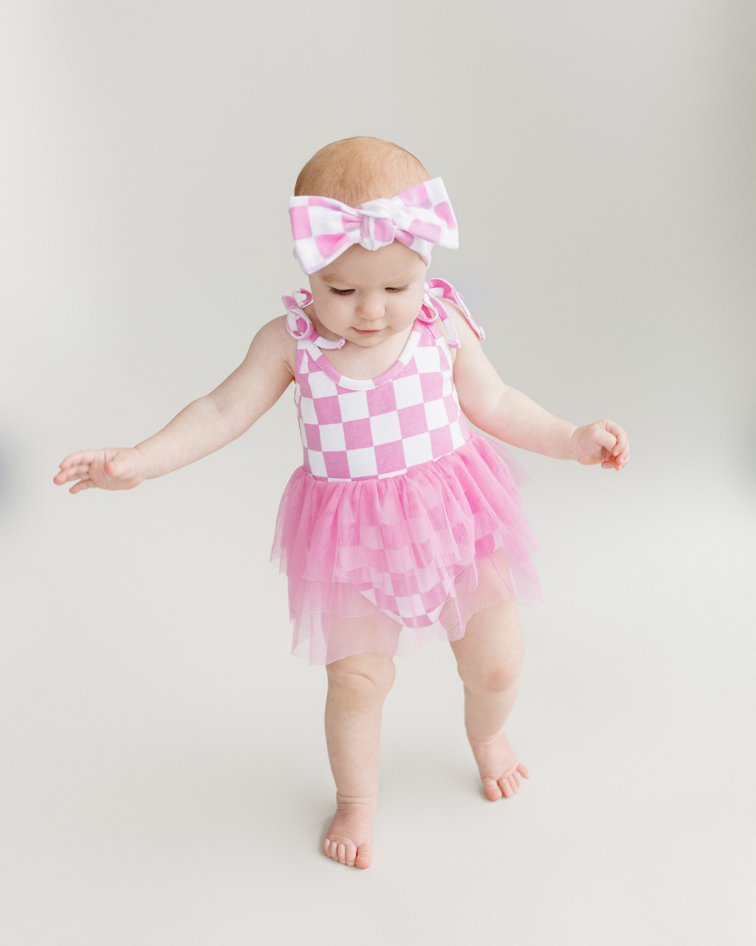 LPK Checkered Headband - Bubble Gum - Atara & Co