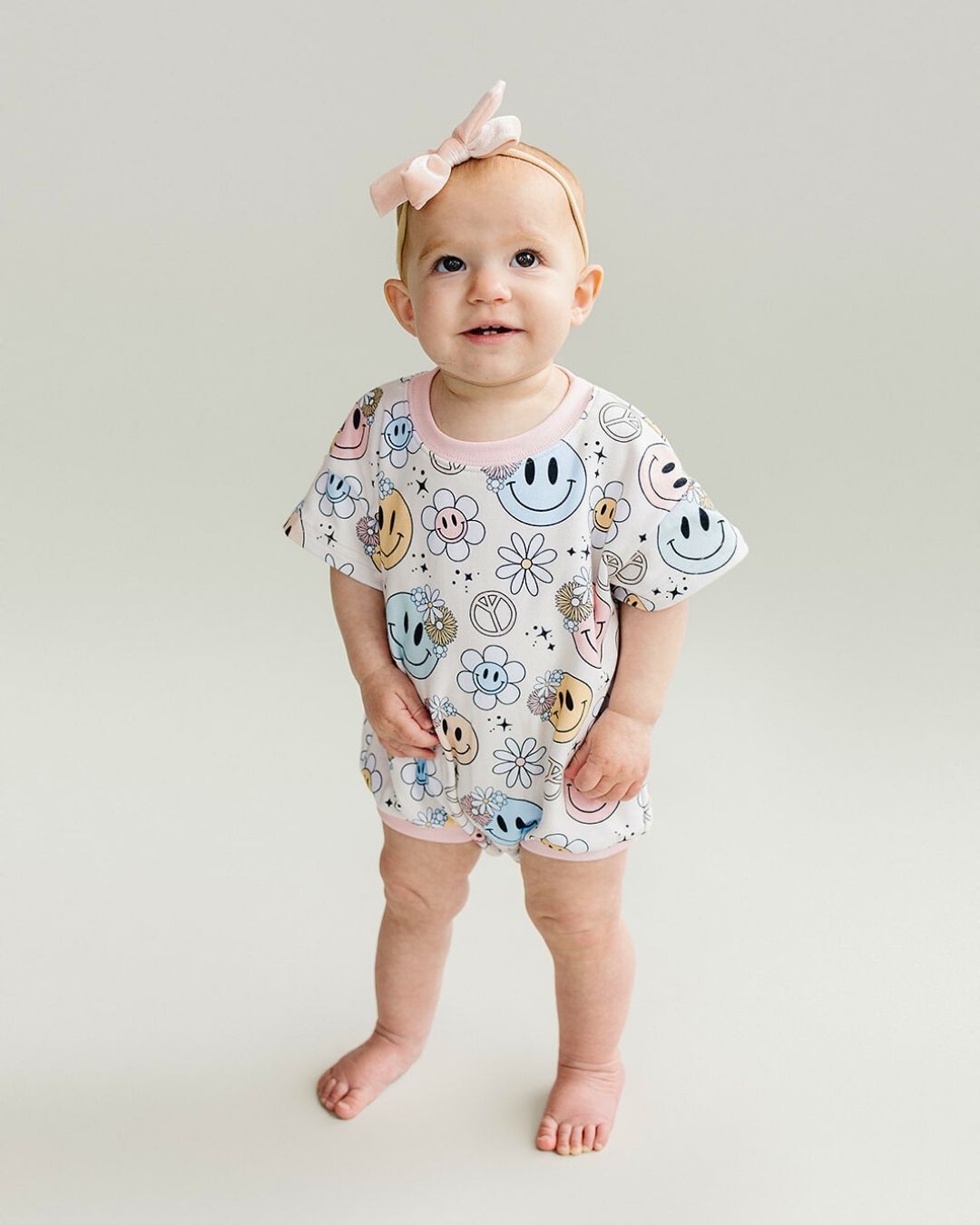 LPK Short Sleeve Bubble Romper - Groovy Girl - Atara & Co