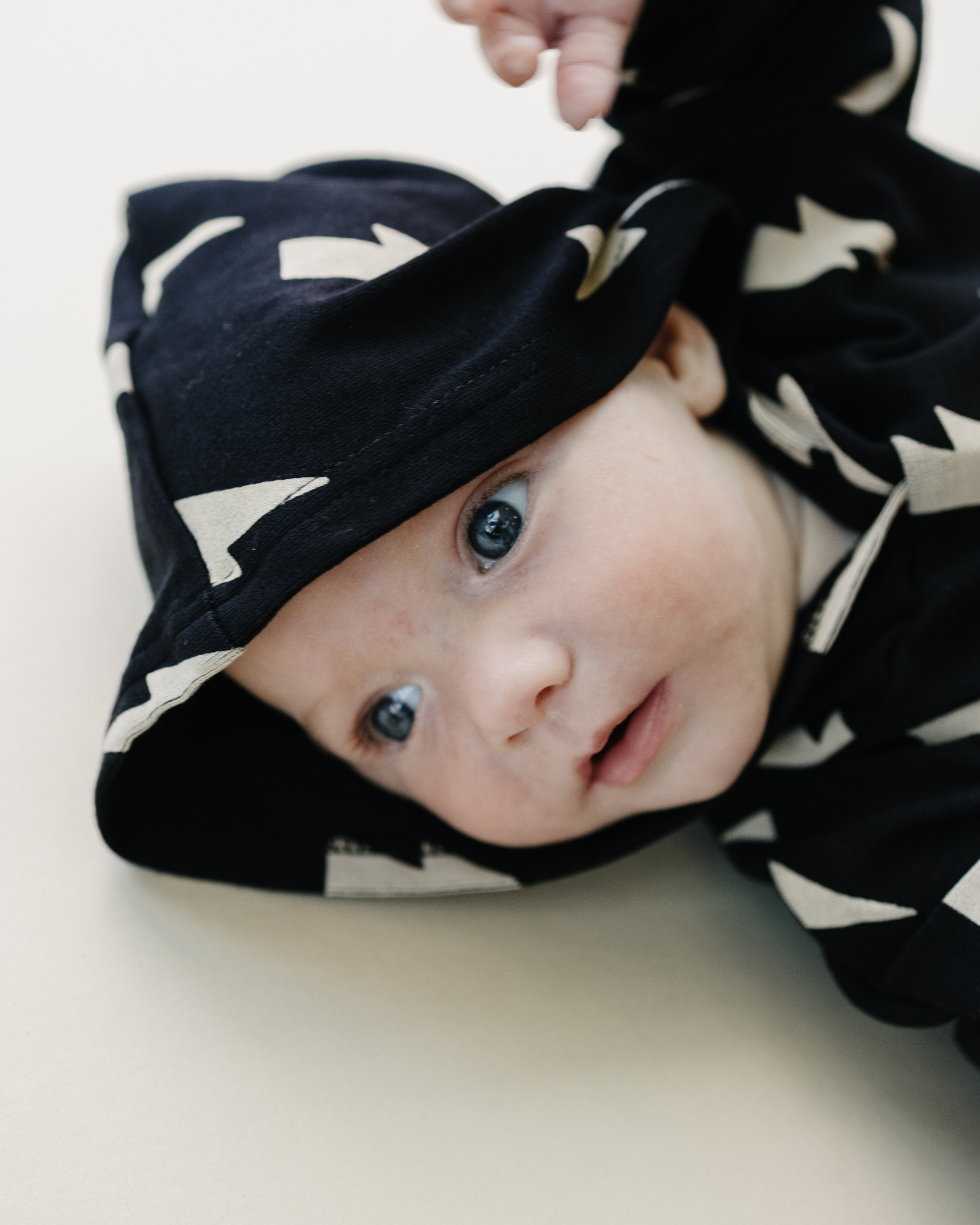 LPK Hooded Bubble Romper - Black Bolts - Atara & Co