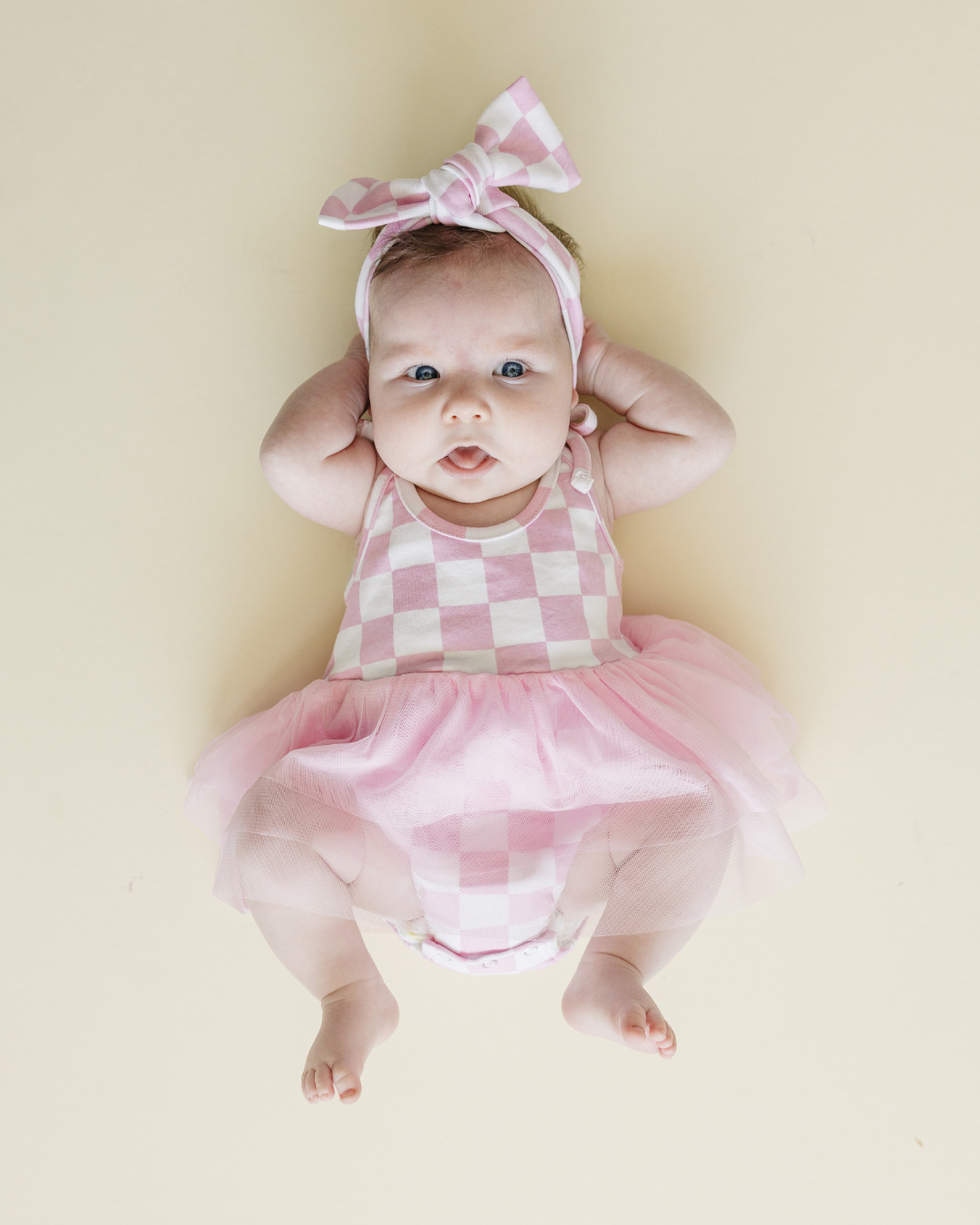 LPK Tutu Romper - Checkered Pink - Atara & Co