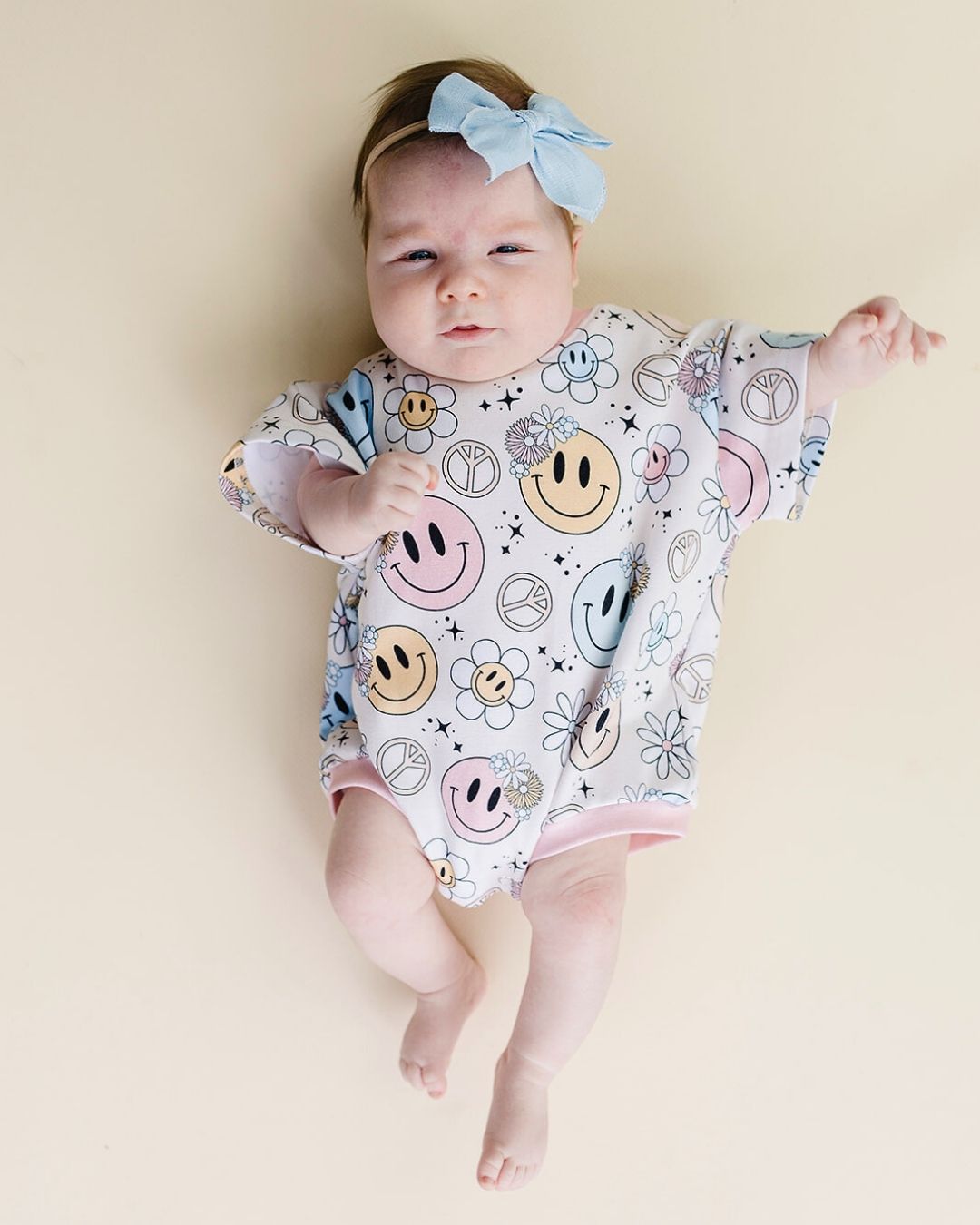 LPK Short Sleeve Bubble Romper - Groovy Girl - Atara & Co