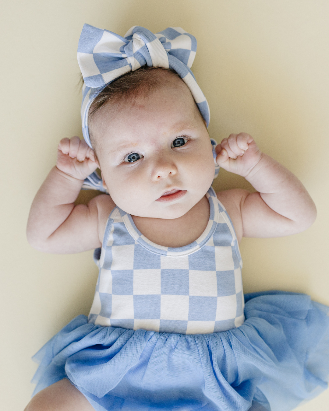 LPK Tutu Romper - Checkered Blue - Atara & Co