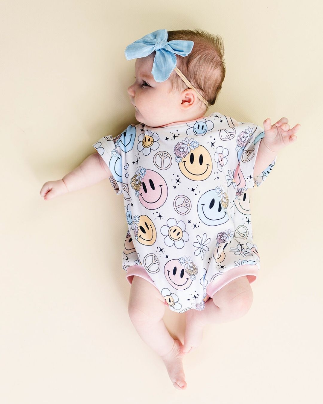 LPK Short Sleeve Bubble Romper - Groovy Girl - Atara & Co