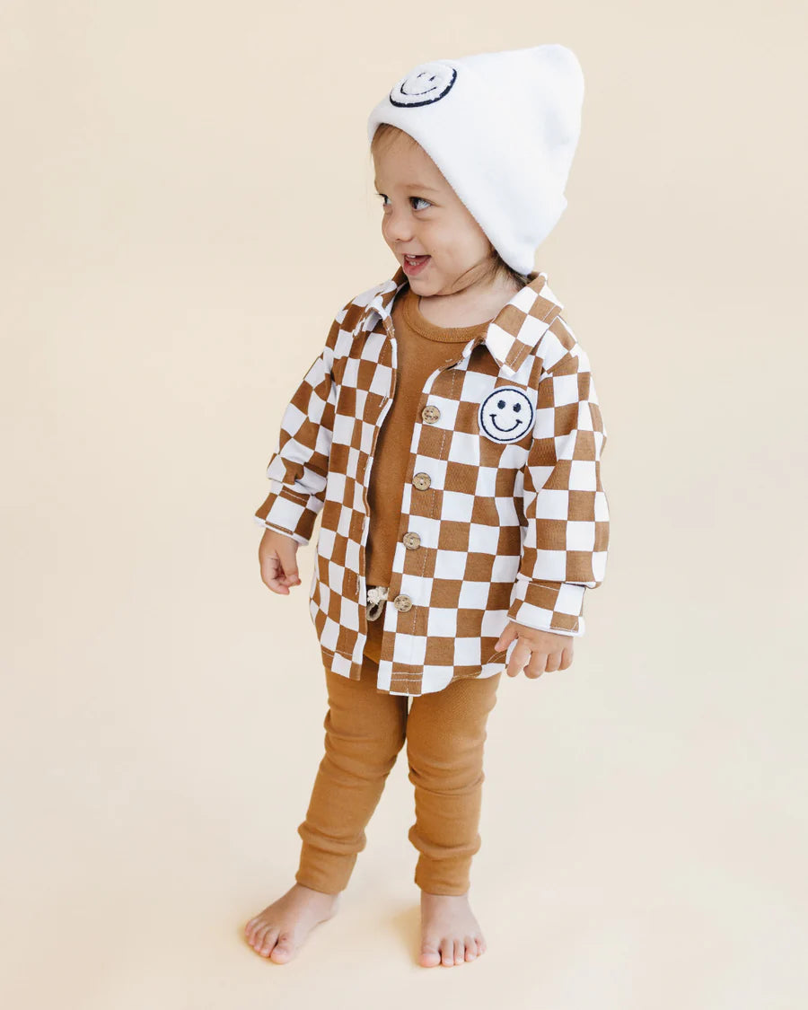 LPK Cotton Shacket - Smiley Checkered Copper - Atara & Co