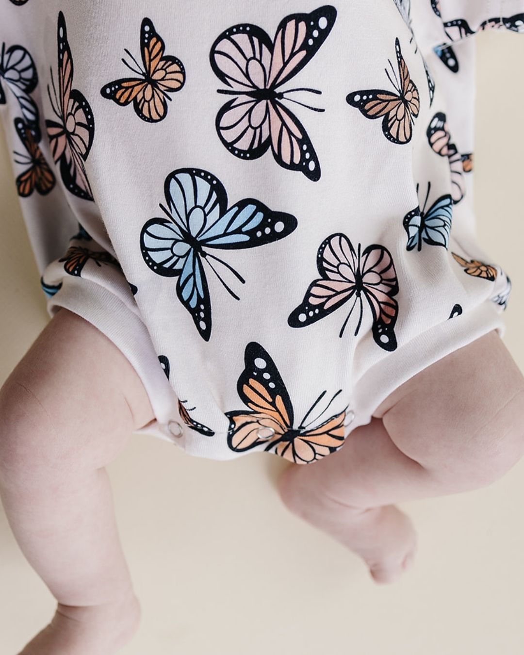 LPK Short Sleeve Bubble Romper - Butterflies - Atara & Co