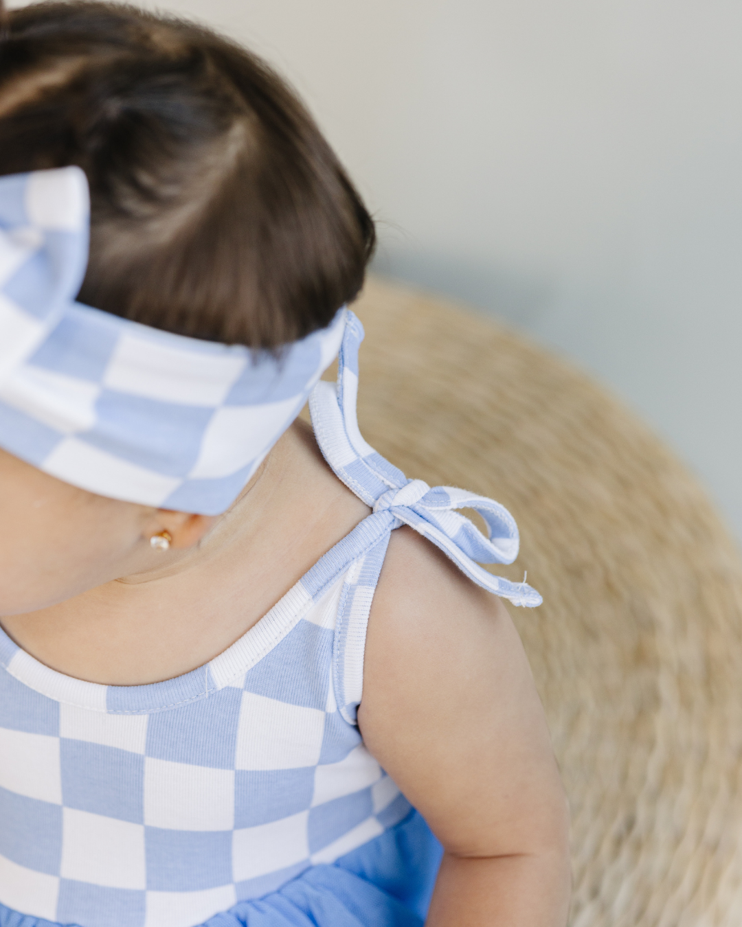 LPK Tutu Romper - Checkered Blue - Atara & Co