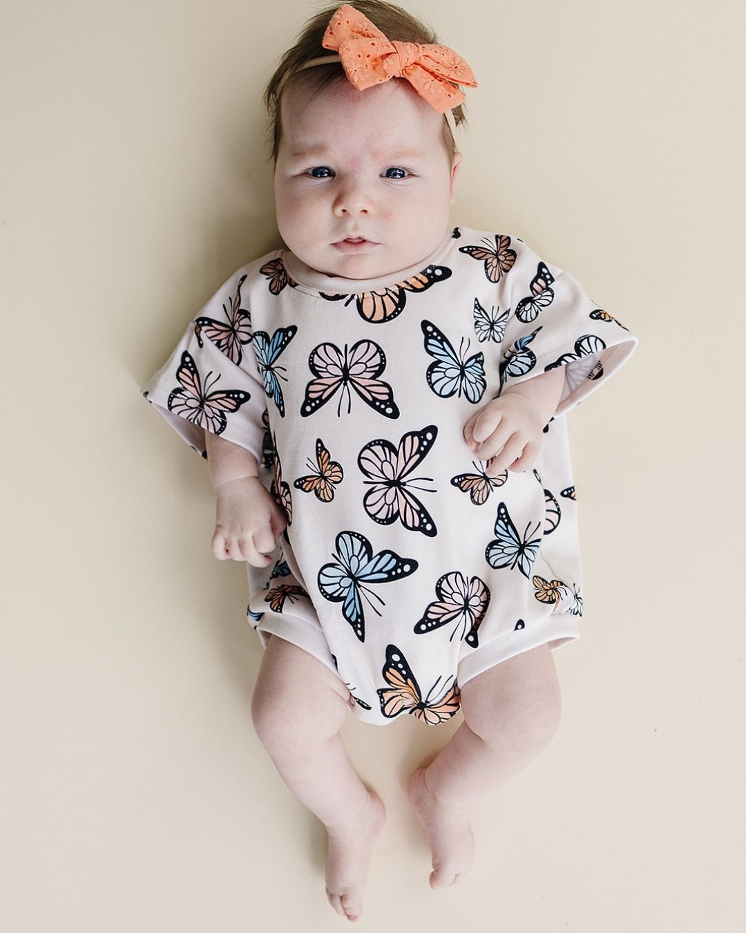 LPK Short Sleeve Bubble Romper - Butterflies - Atara & Co