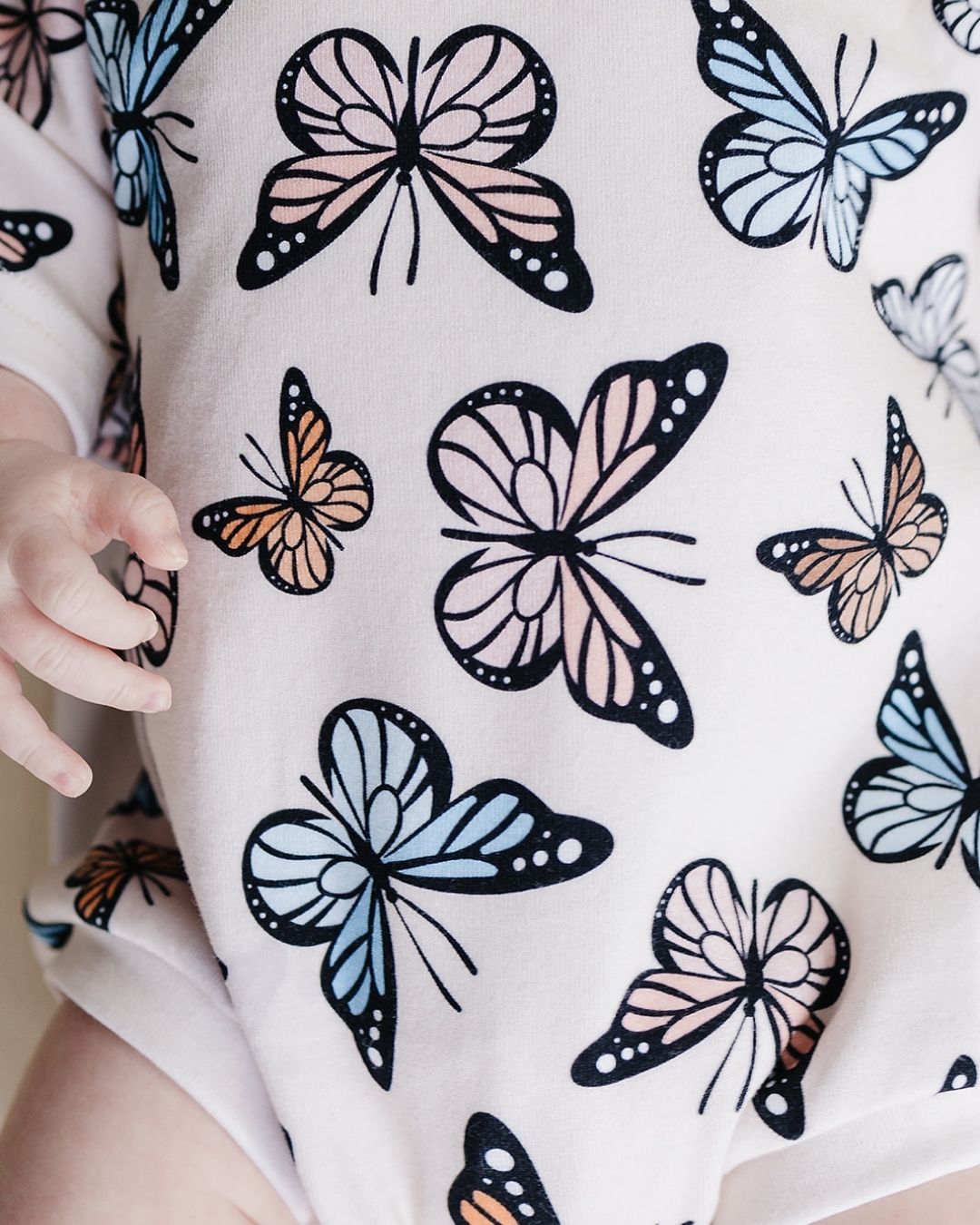 LPK Short Sleeve Bubble Romper - Butterflies - Atara & Co