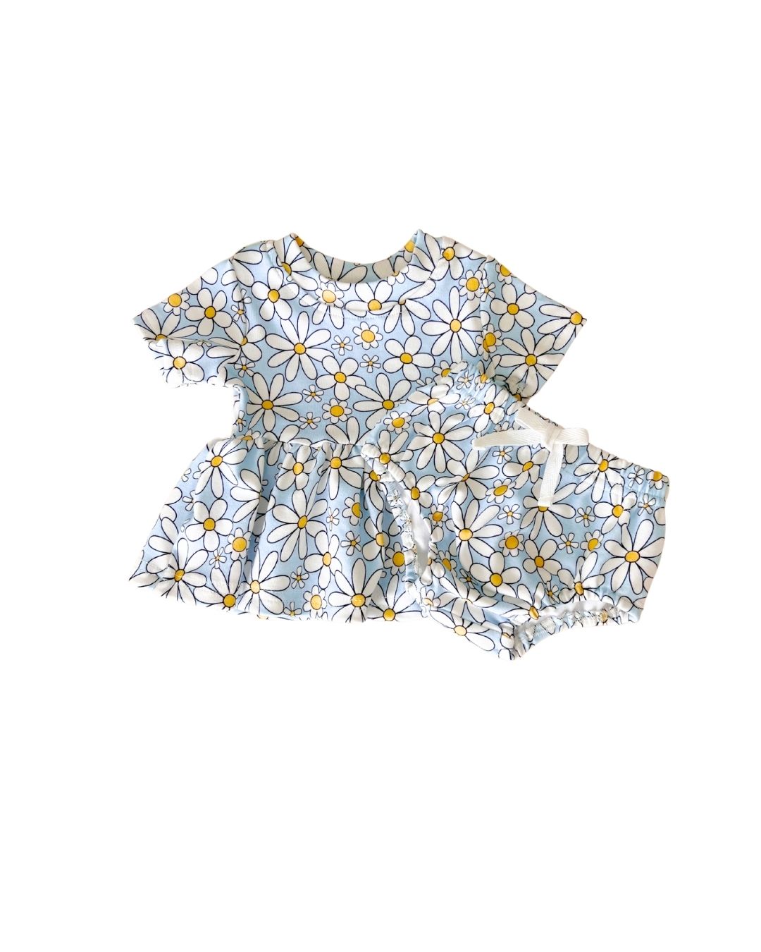 LPK Cotton Peplum Set - Blue Daisy - Atara & Co