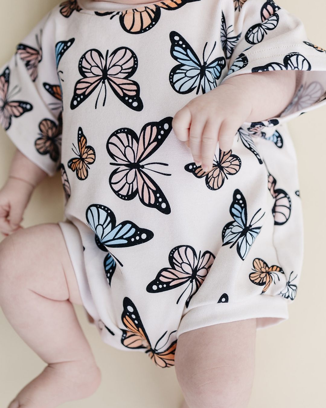 LPK Short Sleeve Bubble Romper - Butterflies - Atara & Co